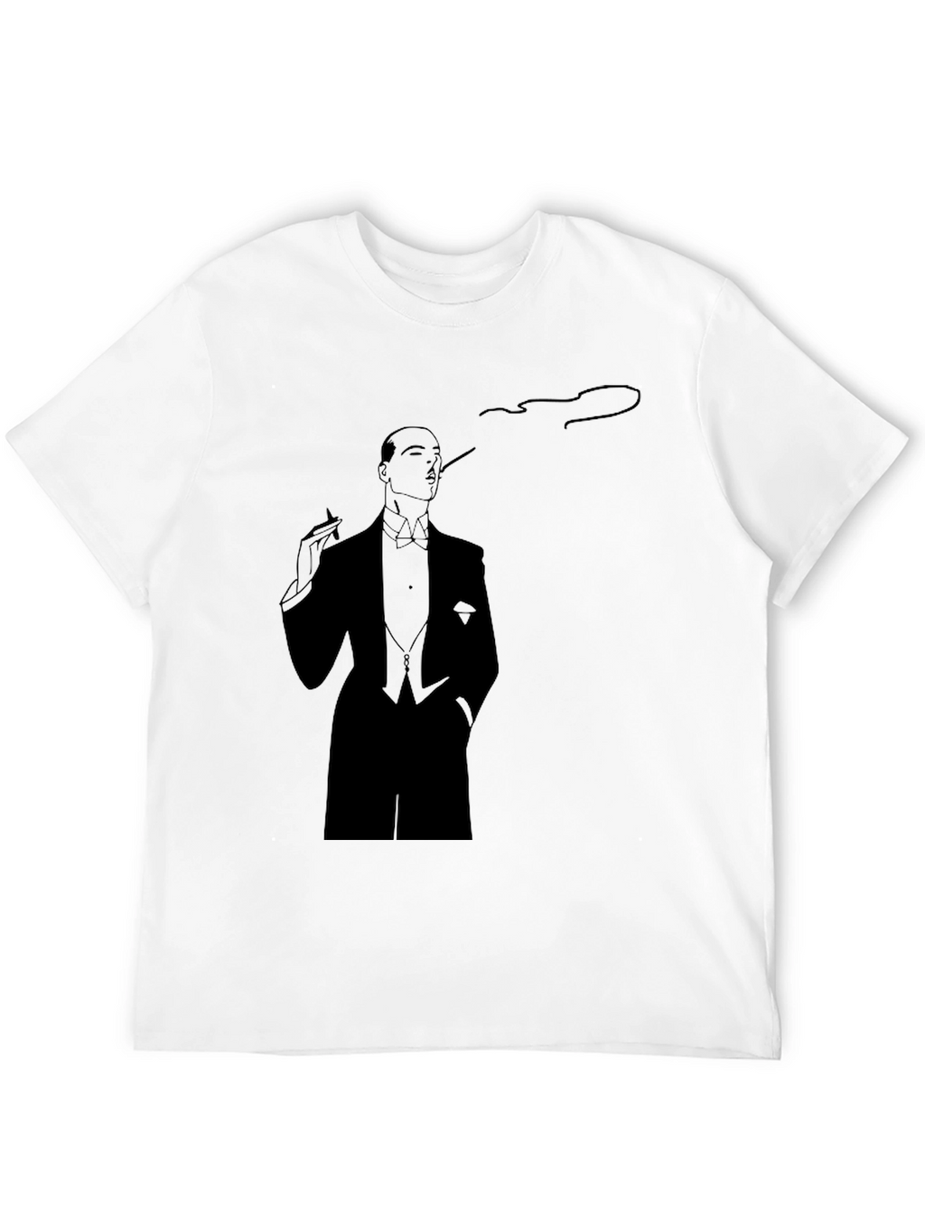 Elegant Smoking Man Graphic Tee - Classic Style
