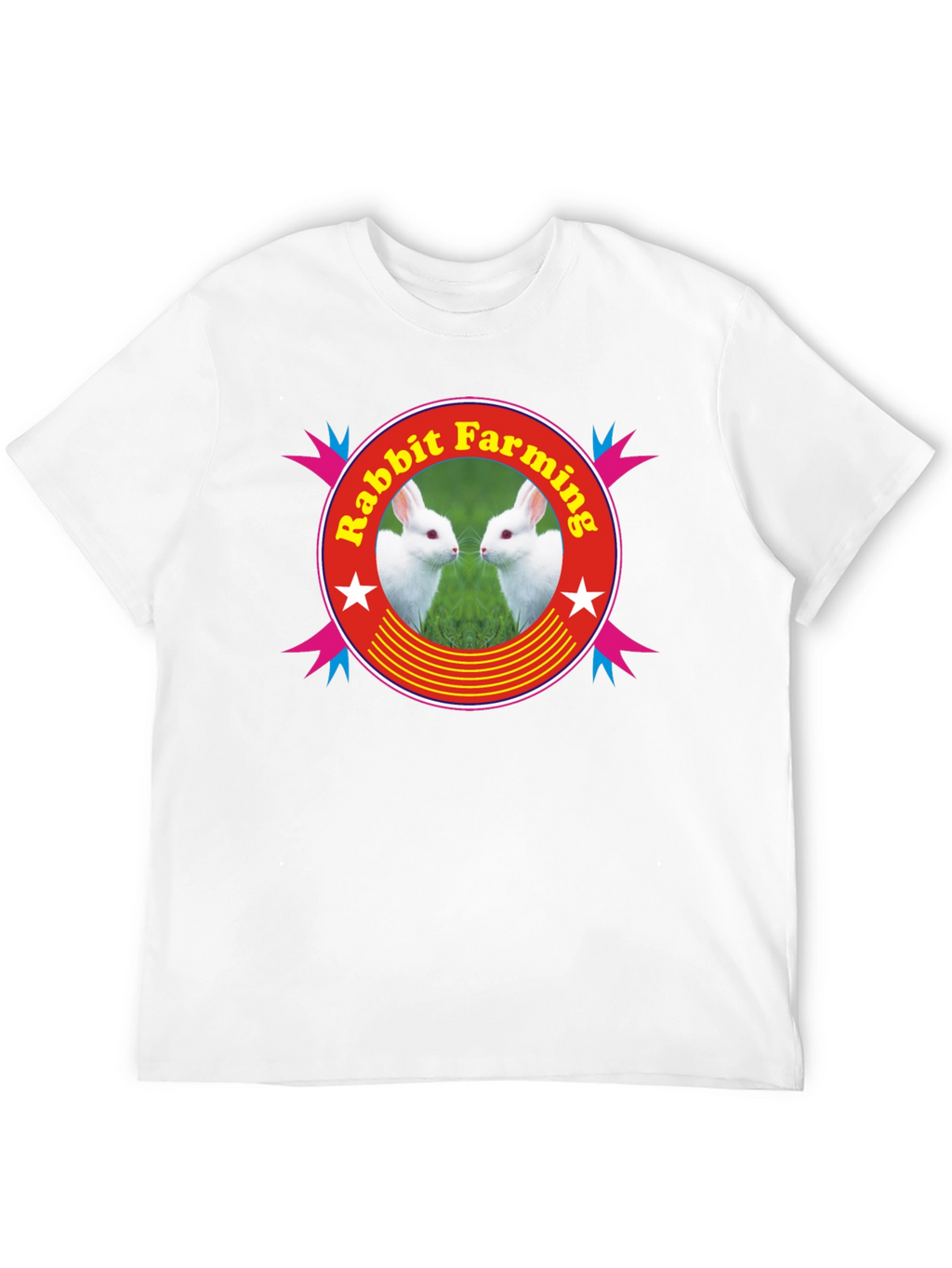 Rabbit Farming Graphic Tee - Black Cotton T-Shirt