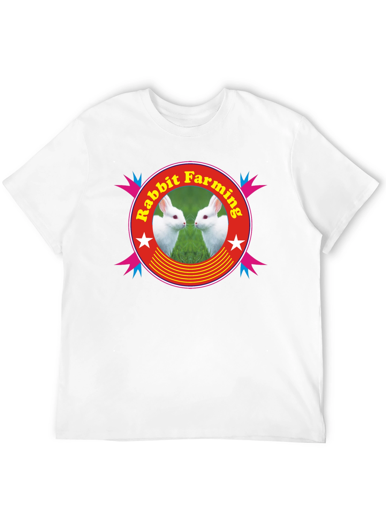 Rabbit Farming Graphic Tee - Black Cotton T-Shirt