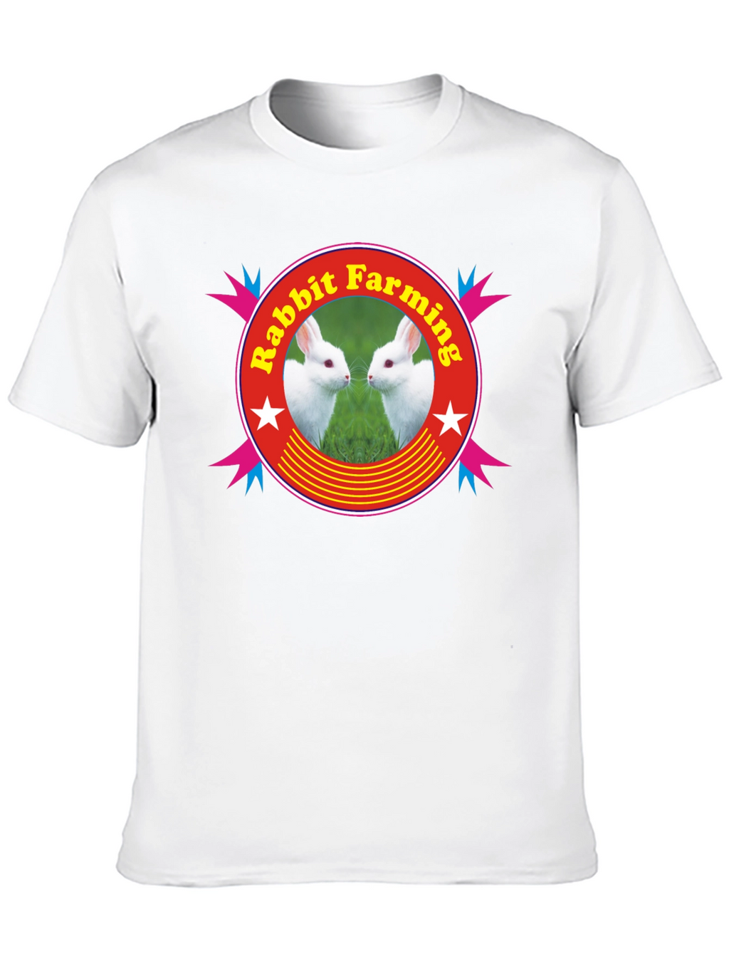 Rabbit Farming Graphic Tee - Black Cotton T-Shirt