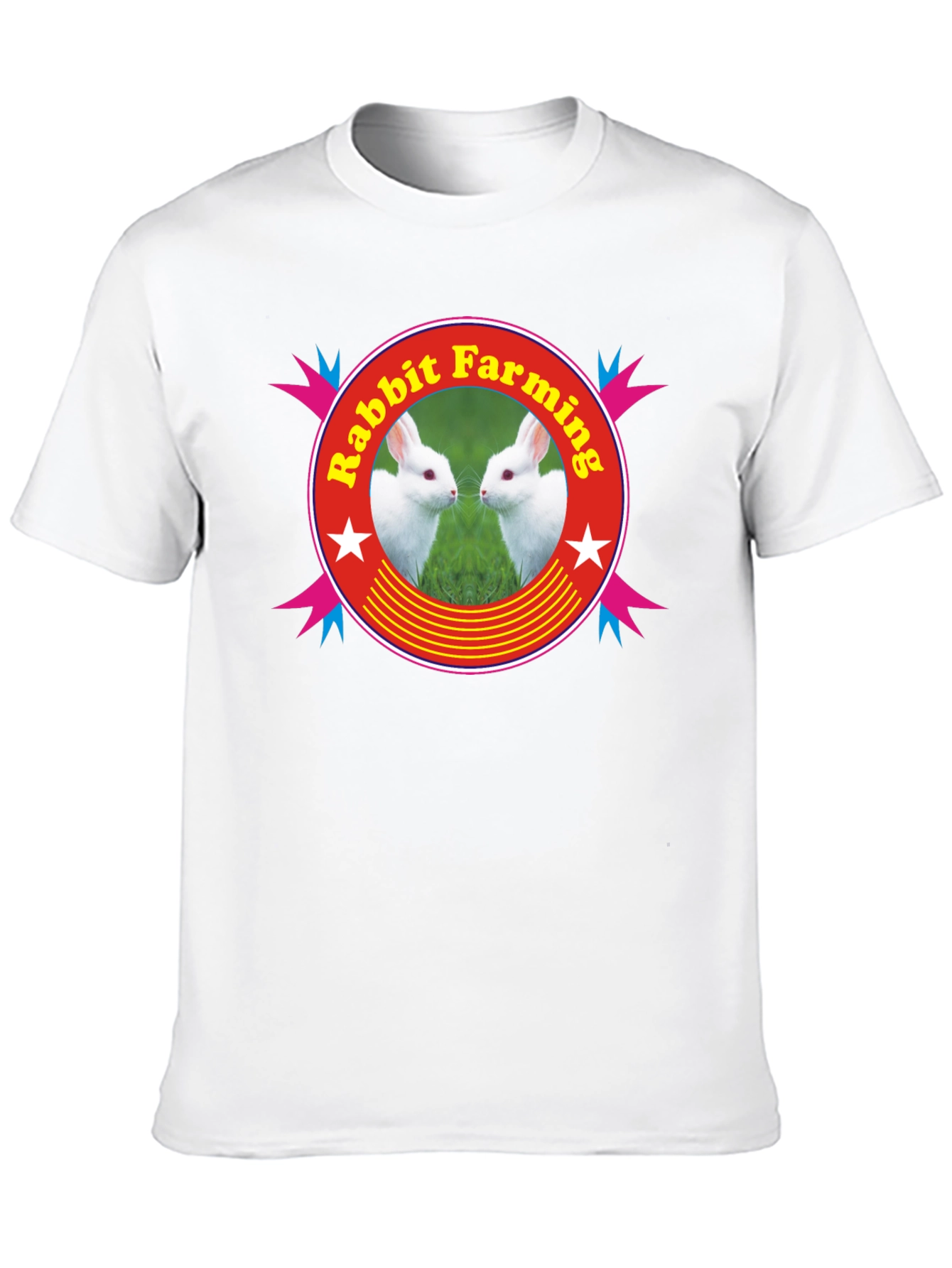 Rabbit Farming Graphic Tee - Black Cotton T-Shirt