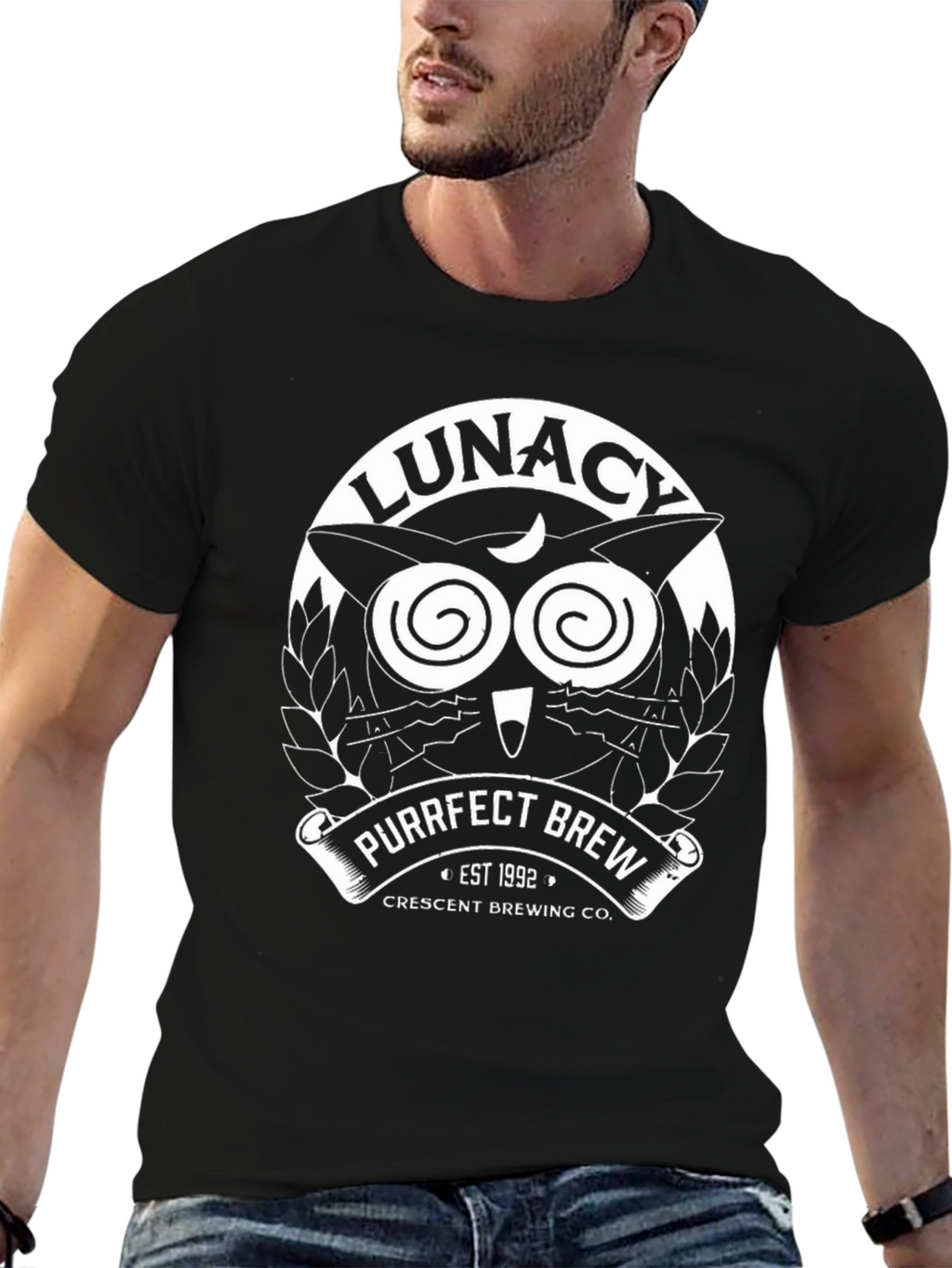 Lunacy Purrfect Brew T-Shirt - Crescent Brewing Co.