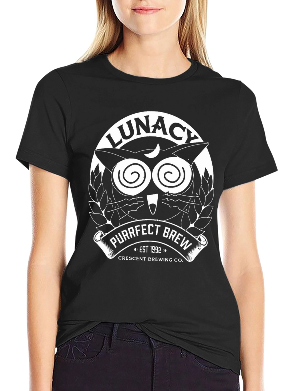 Lunacy Purrfect Brew T-Shirt - Crescent Brewing Co.