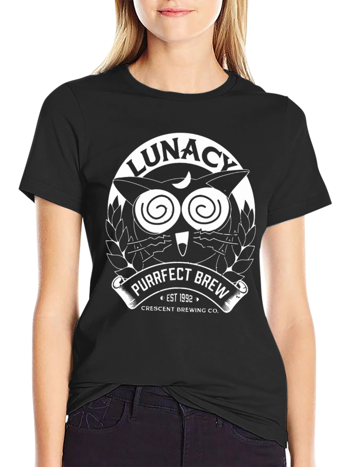 Lunacy Purrfect Brew T-Shirt - Crescent Brewing Co.
