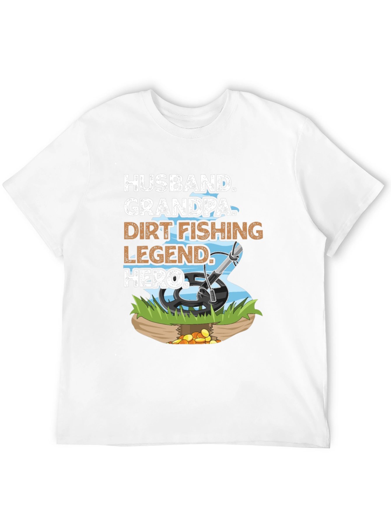 Husband Grandpa Dirt Fishing Legend Hero Tee