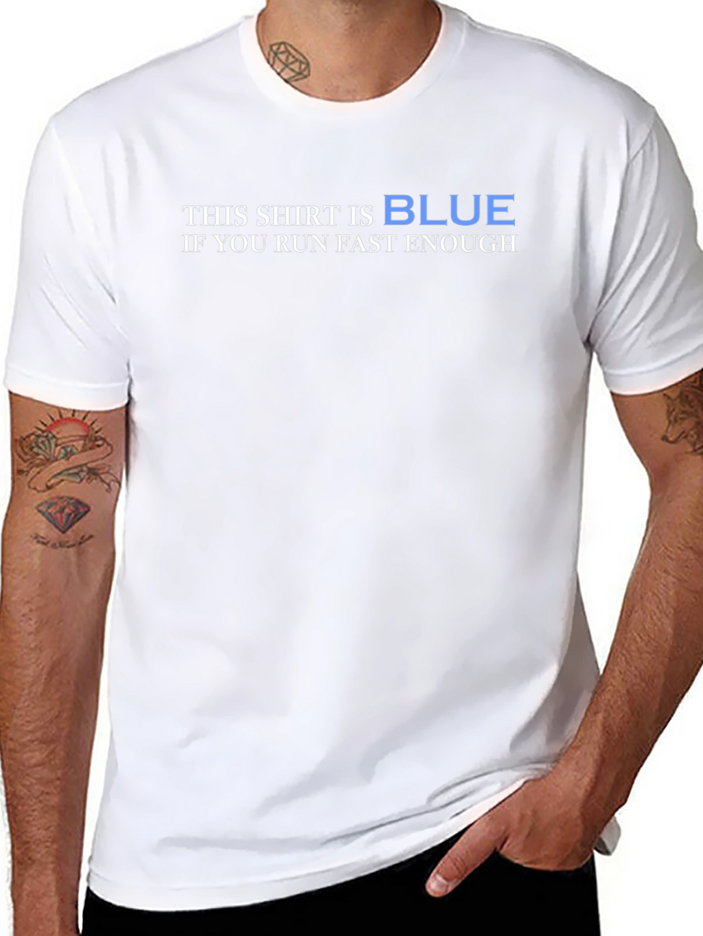 Humorous Physics T-Shirt: This Shirt is Blue