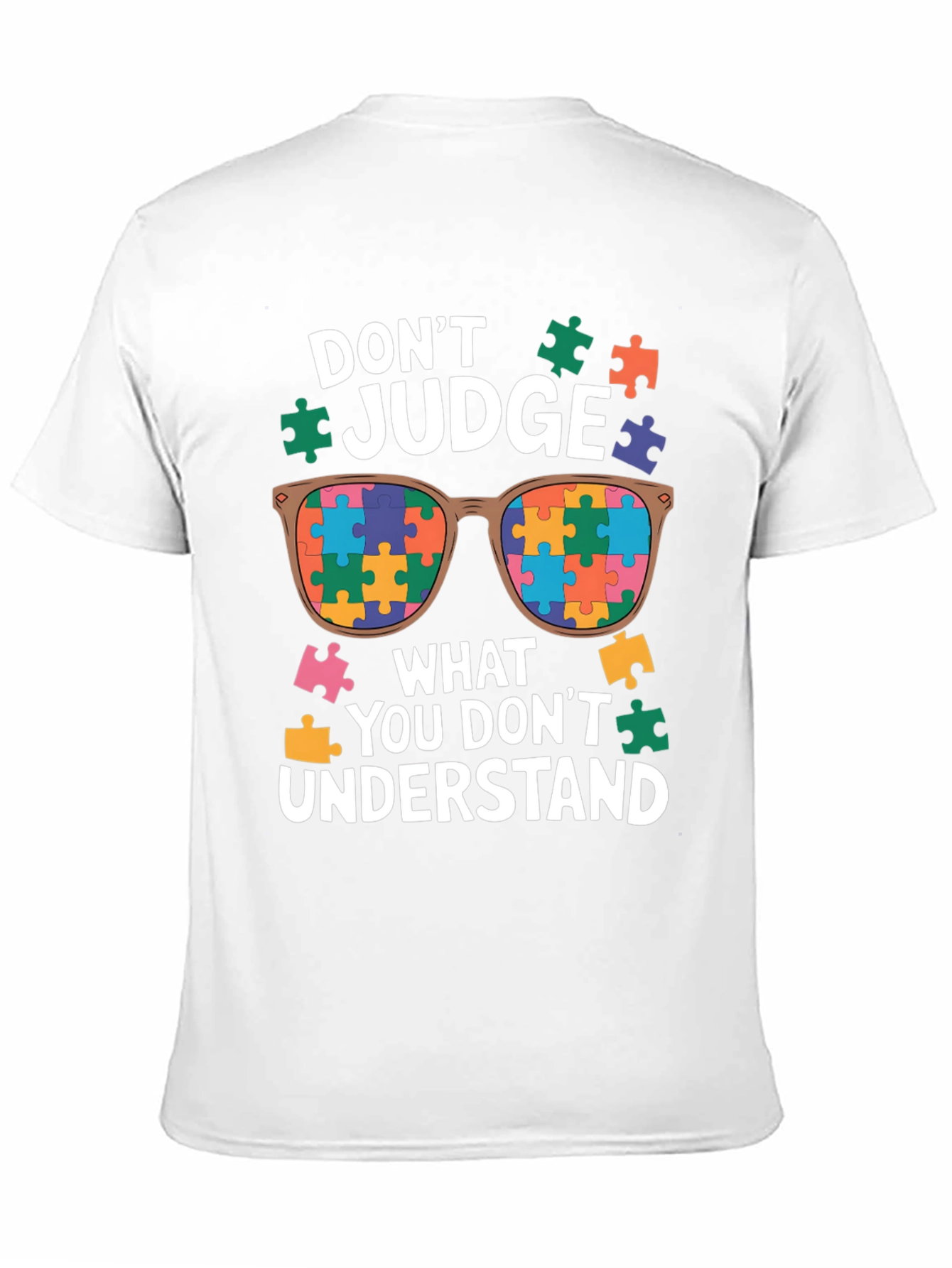 Autism Awareness T-Shirt - Dont Judge Puzzle Sunglasses