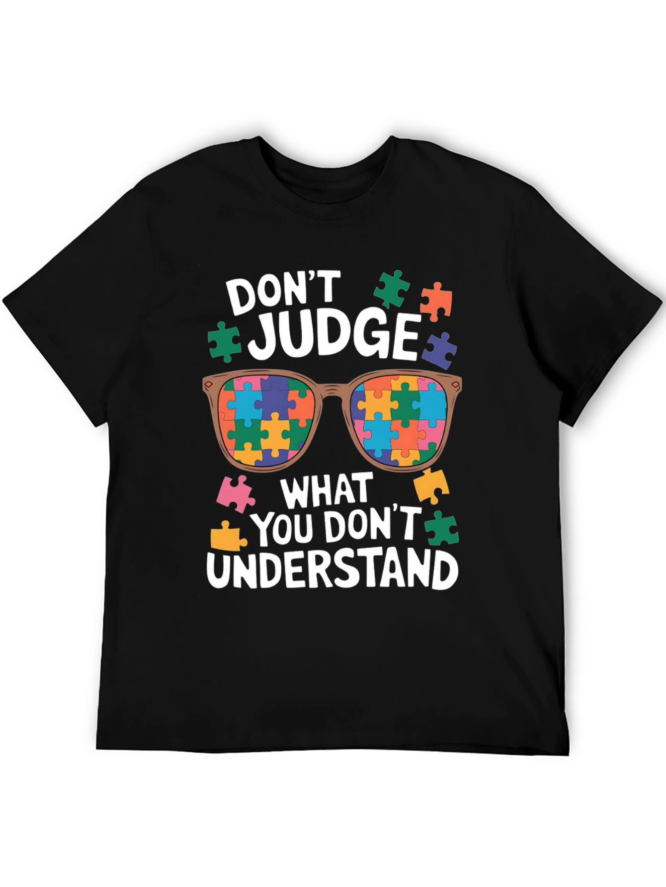 Autism Awareness T-Shirt - Dont Judge Puzzle Sunglasses
