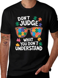 Autism Awareness T-Shirt - Dont Judge Puzzle Sunglasses