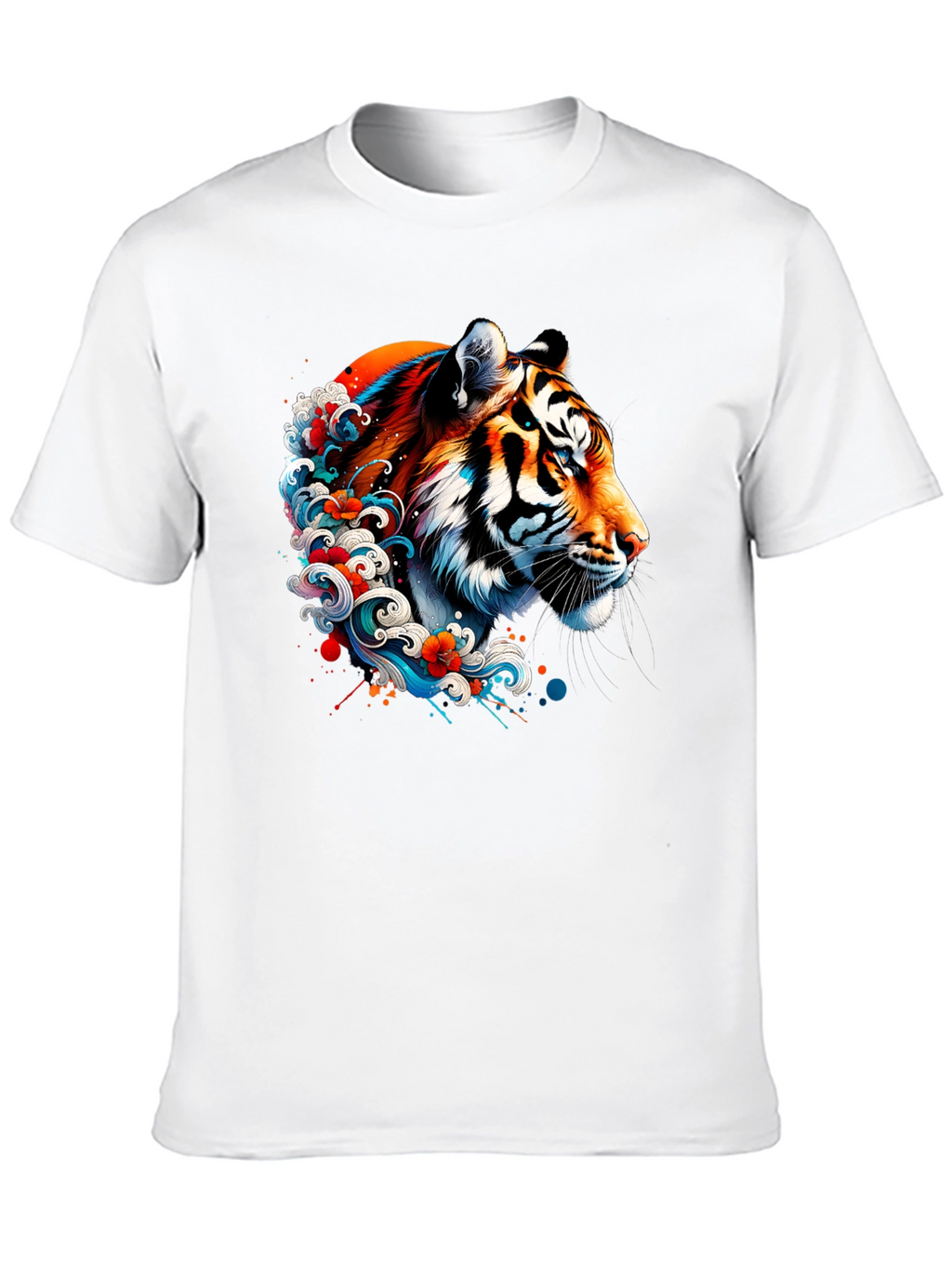 Tiger Wave Graphic Black T-Shirt