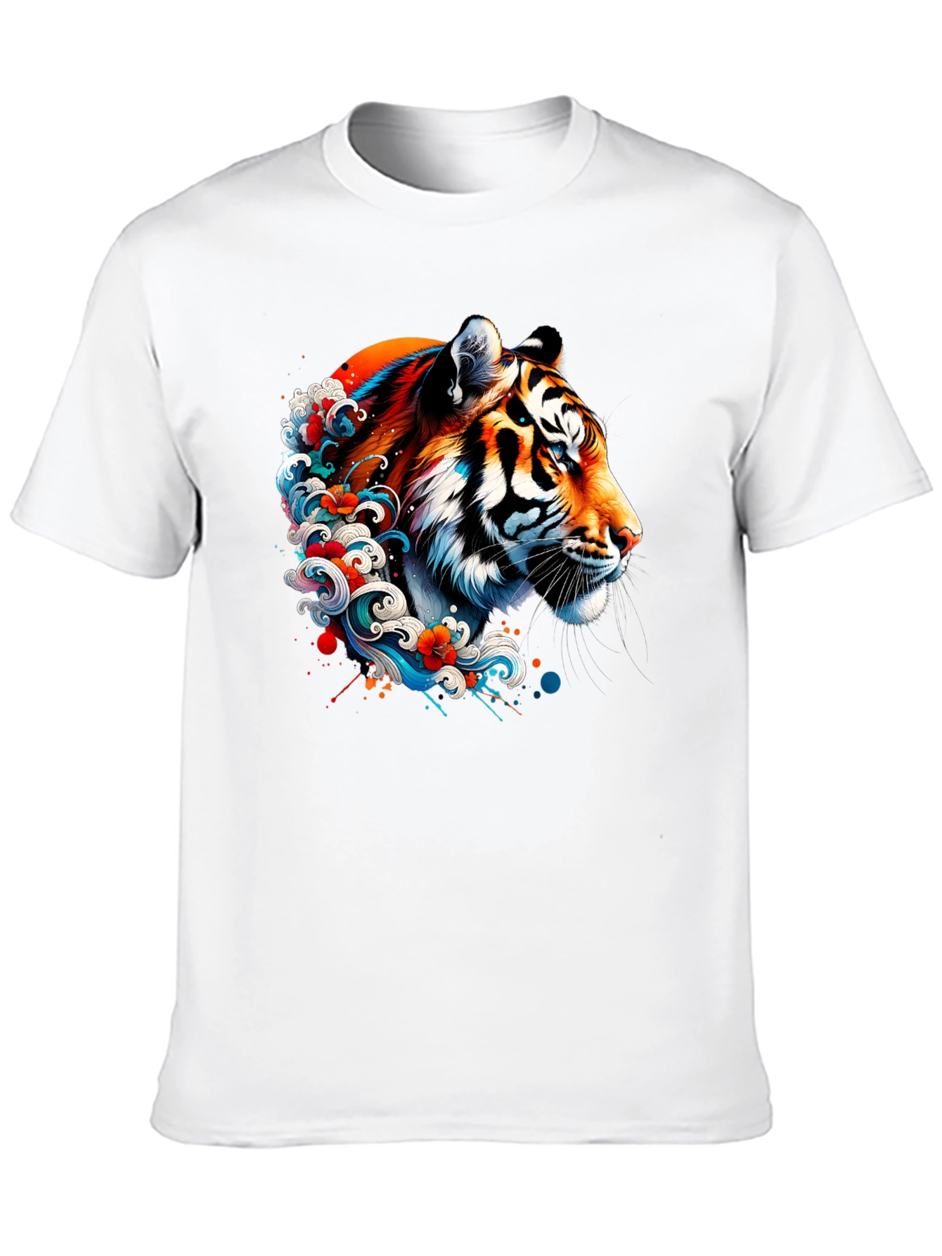 Tiger Wave Graphic Black T-Shirt