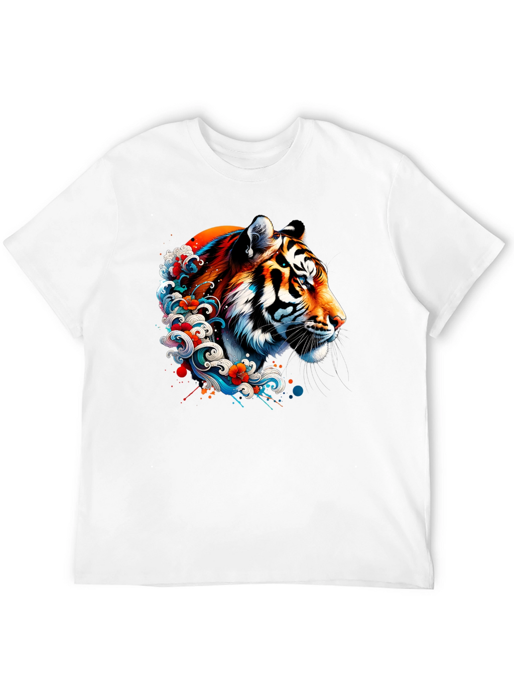 Tiger Wave Graphic Black T-Shirt