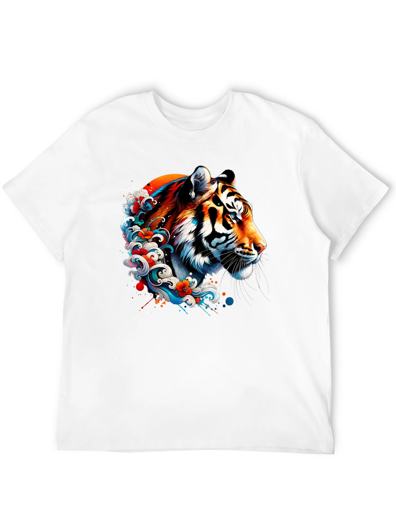 Tiger Wave Graphic Black T-Shirt