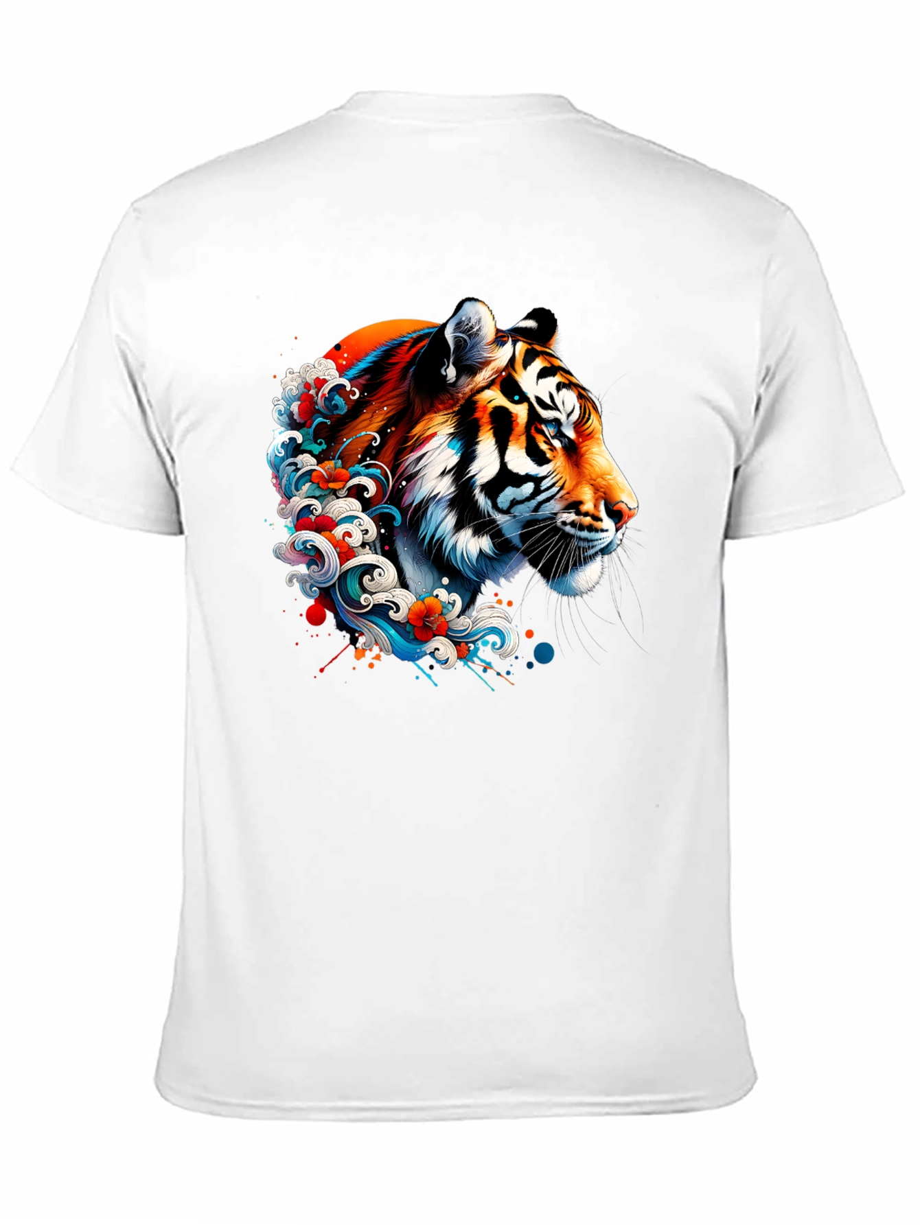 Tiger Wave Graphic Black T-Shirt
