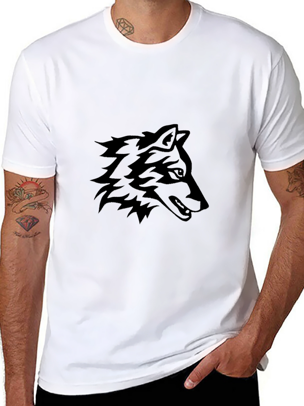 Black Wolf Graphic Tee - Mens Short Sleeve