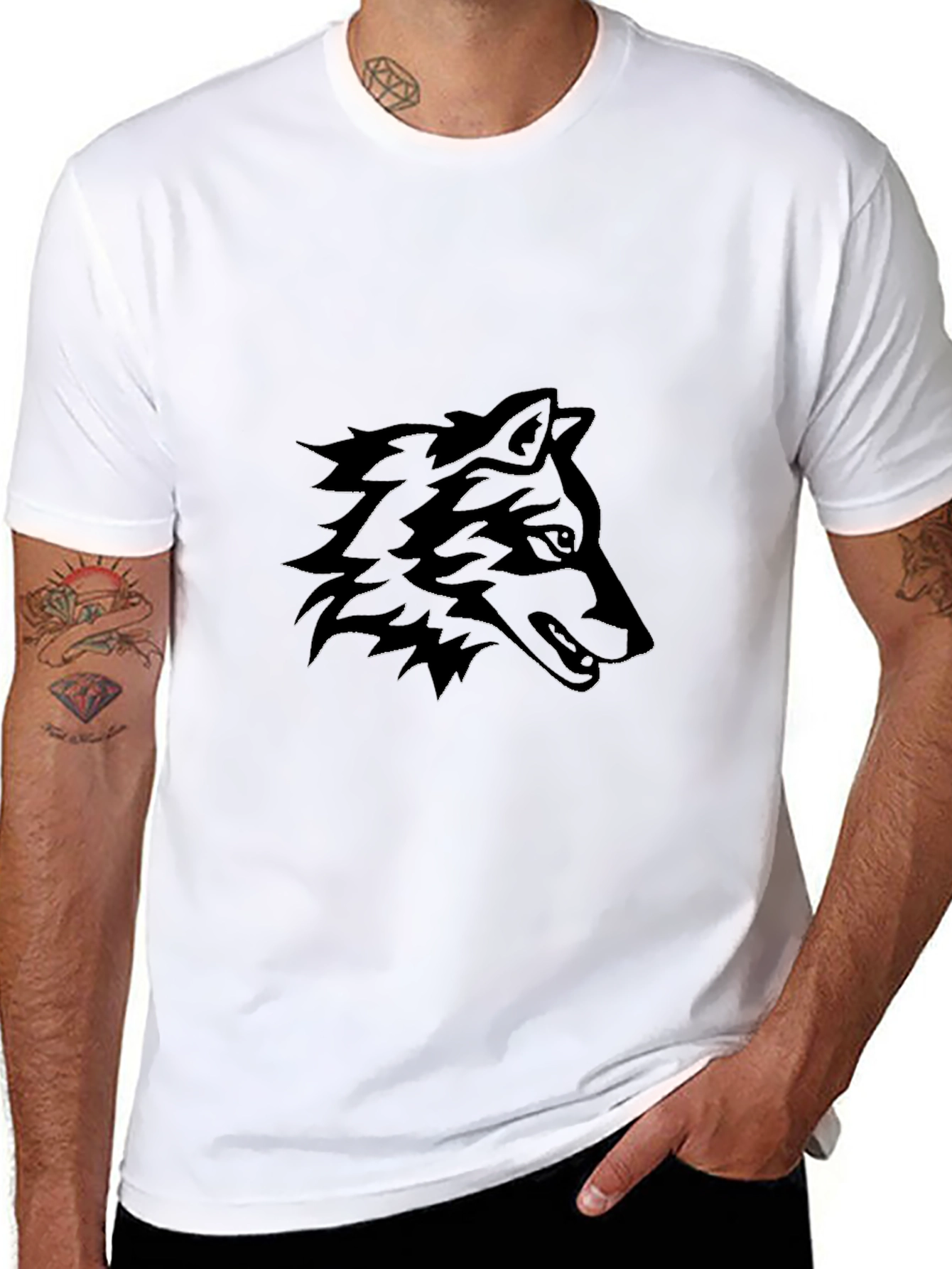 Black Wolf Graphic Tee - Mens Short Sleeve