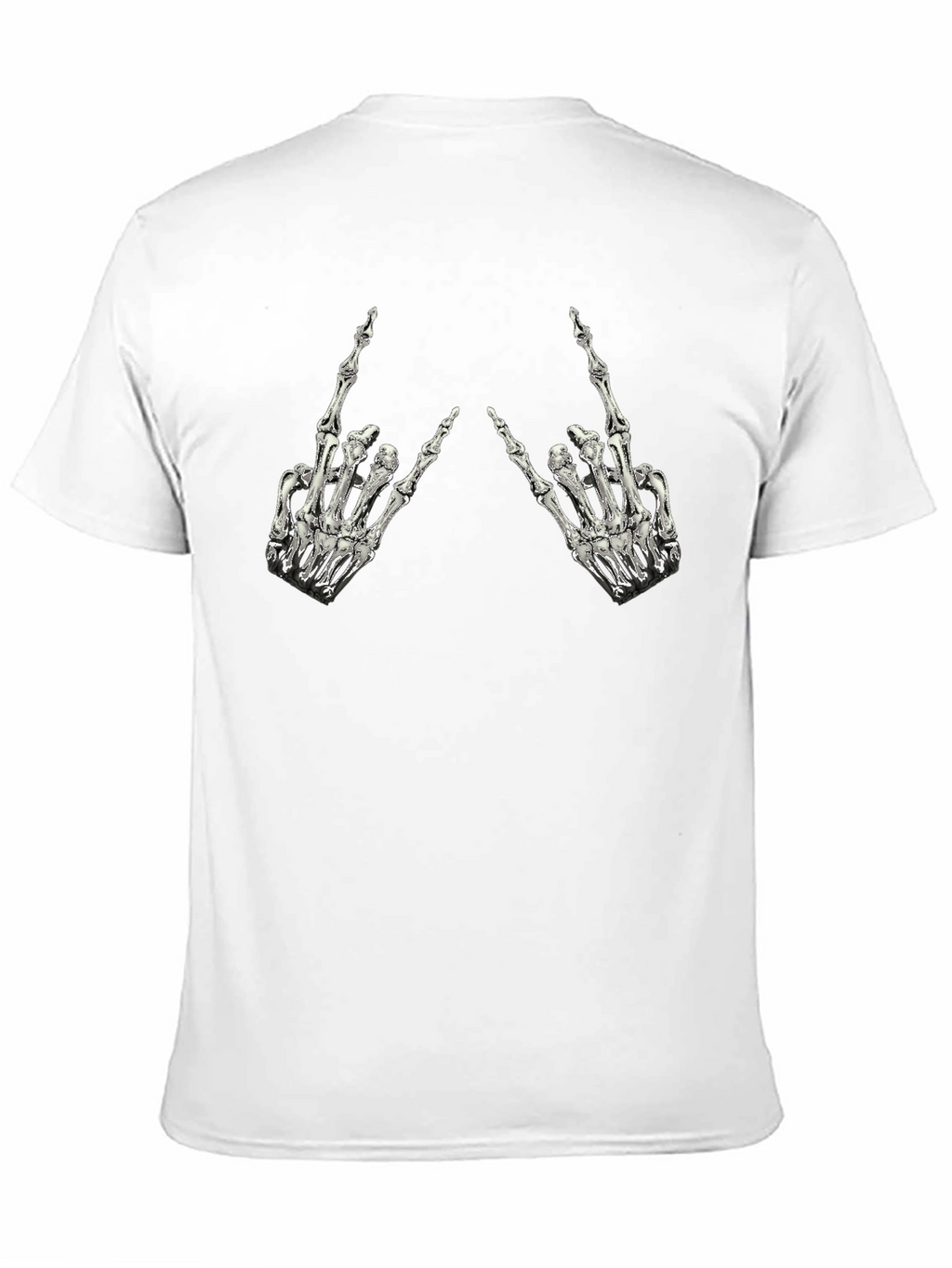 Rock On Skeleton Hand Graphic Tee - Black