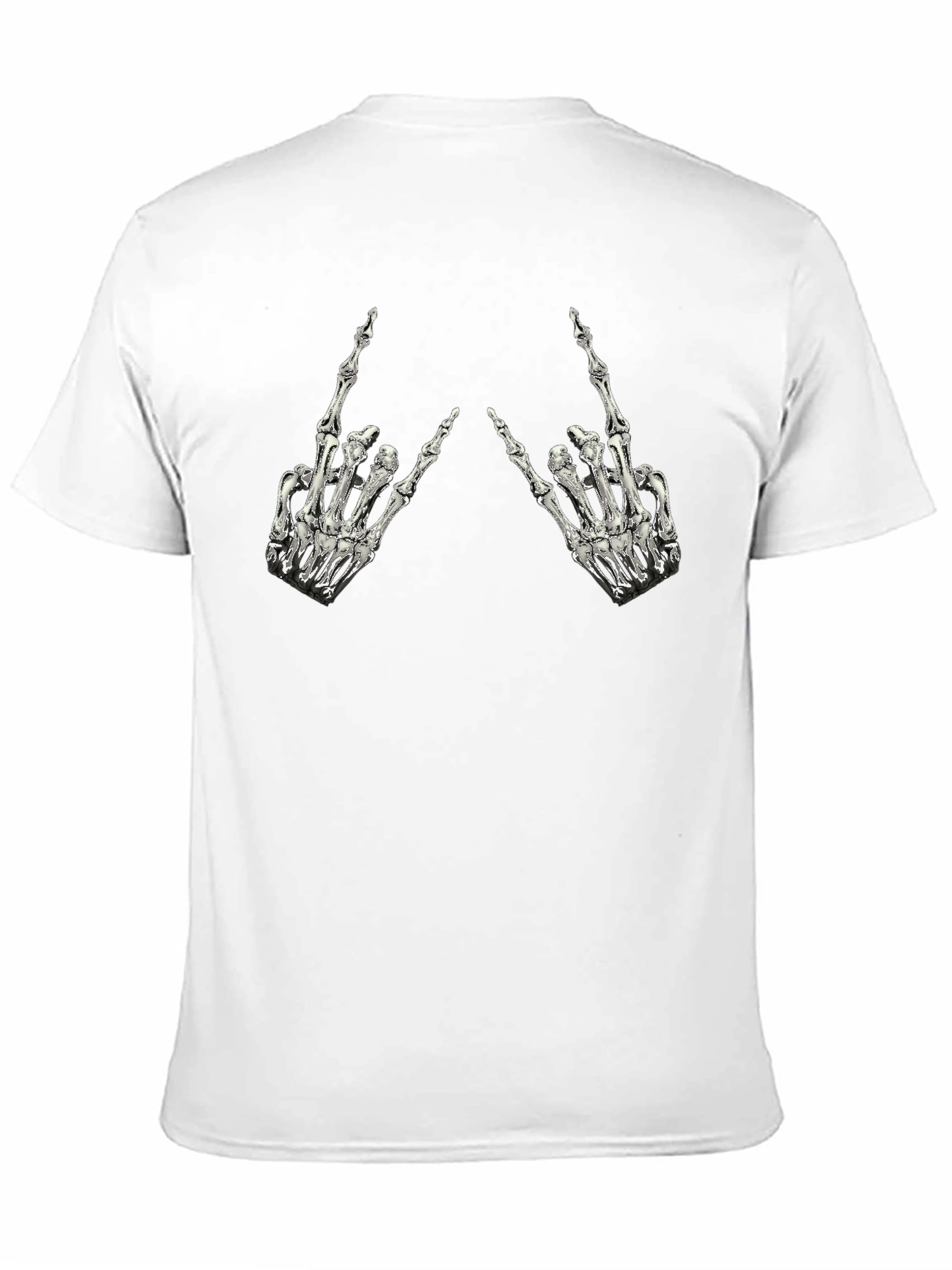 Rock On Skeleton Hand Graphic Tee - Black