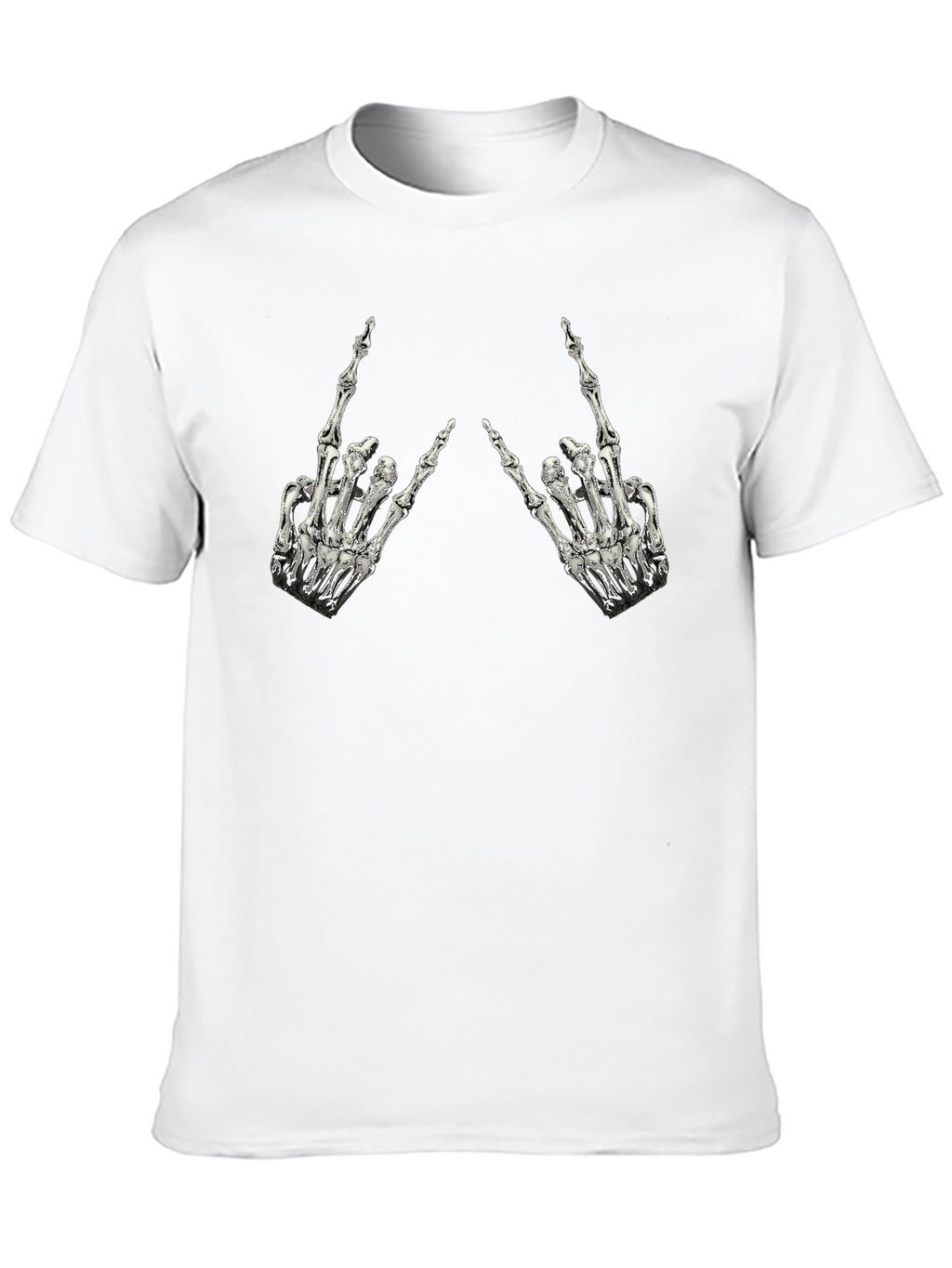 Rock On Skeleton Hand Graphic Tee - Black