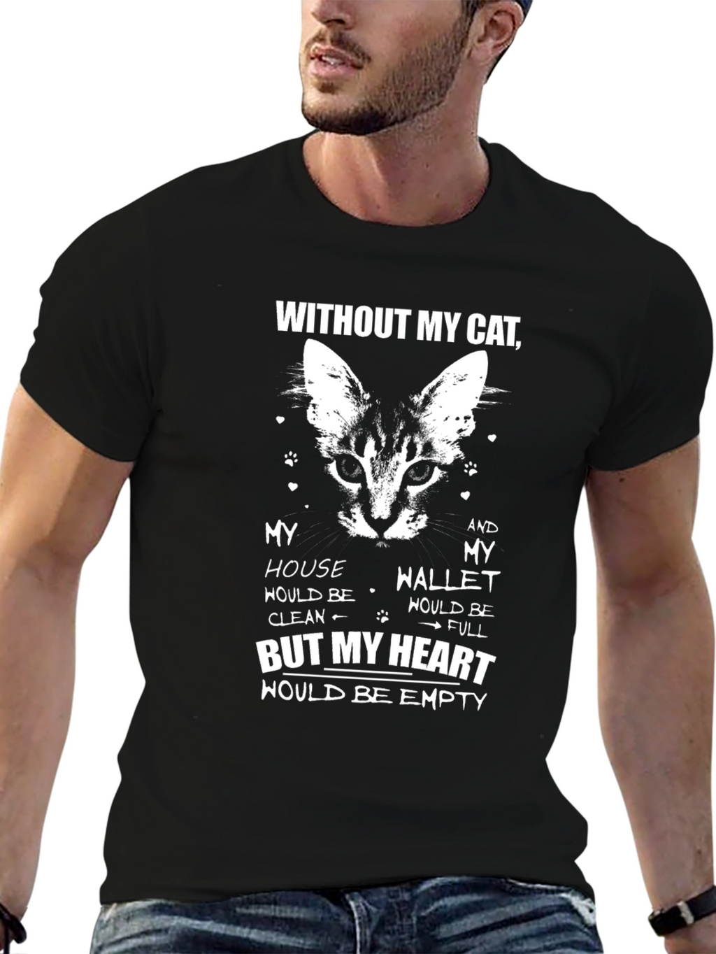 Without My Cat Heart Empty T-Shirt