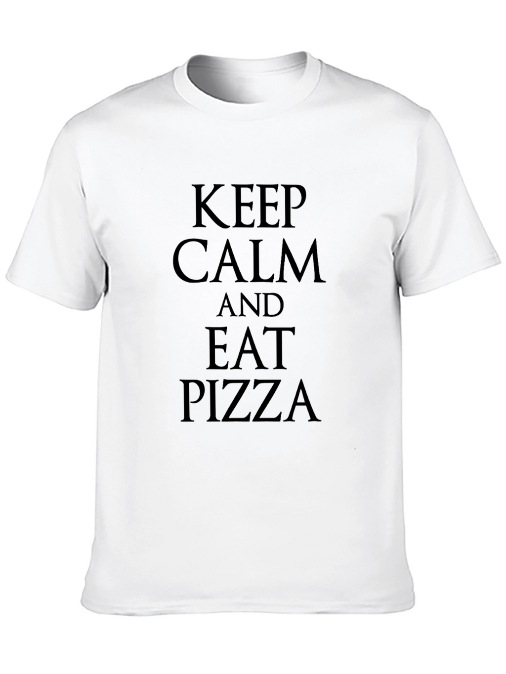 Keep Calm and Eat Pizza Black T-Shirt
