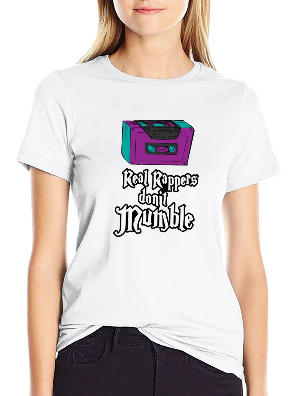 Retro Cassette Tape Real Rappers Graphic Tee