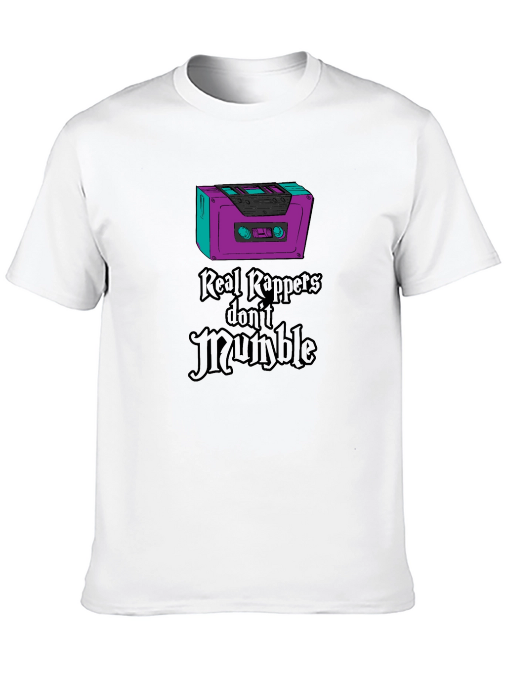 Retro Cassette Tape Real Rappers Graphic Tee
