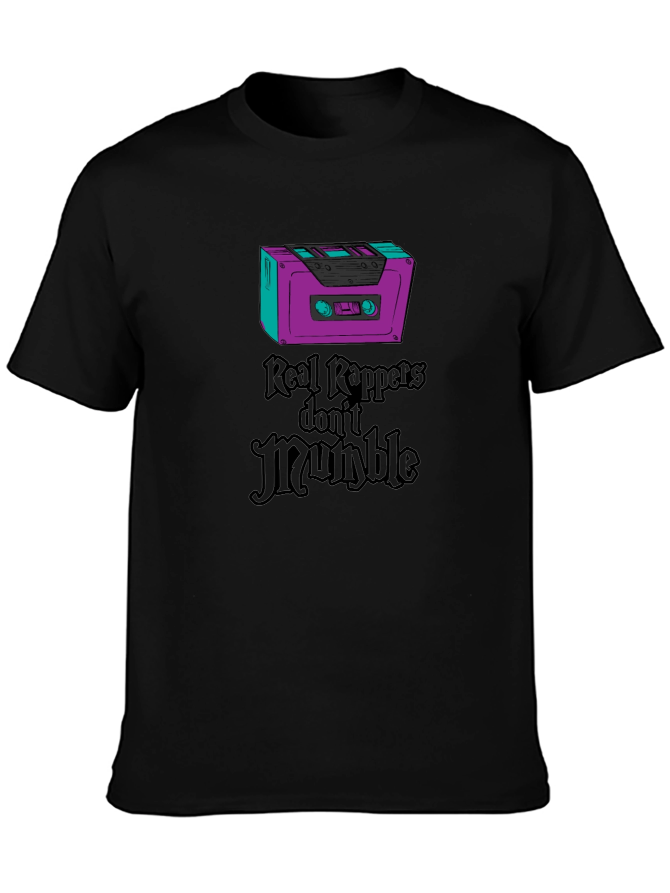 Retro Cassette Tape Real Rappers Graphic Tee
