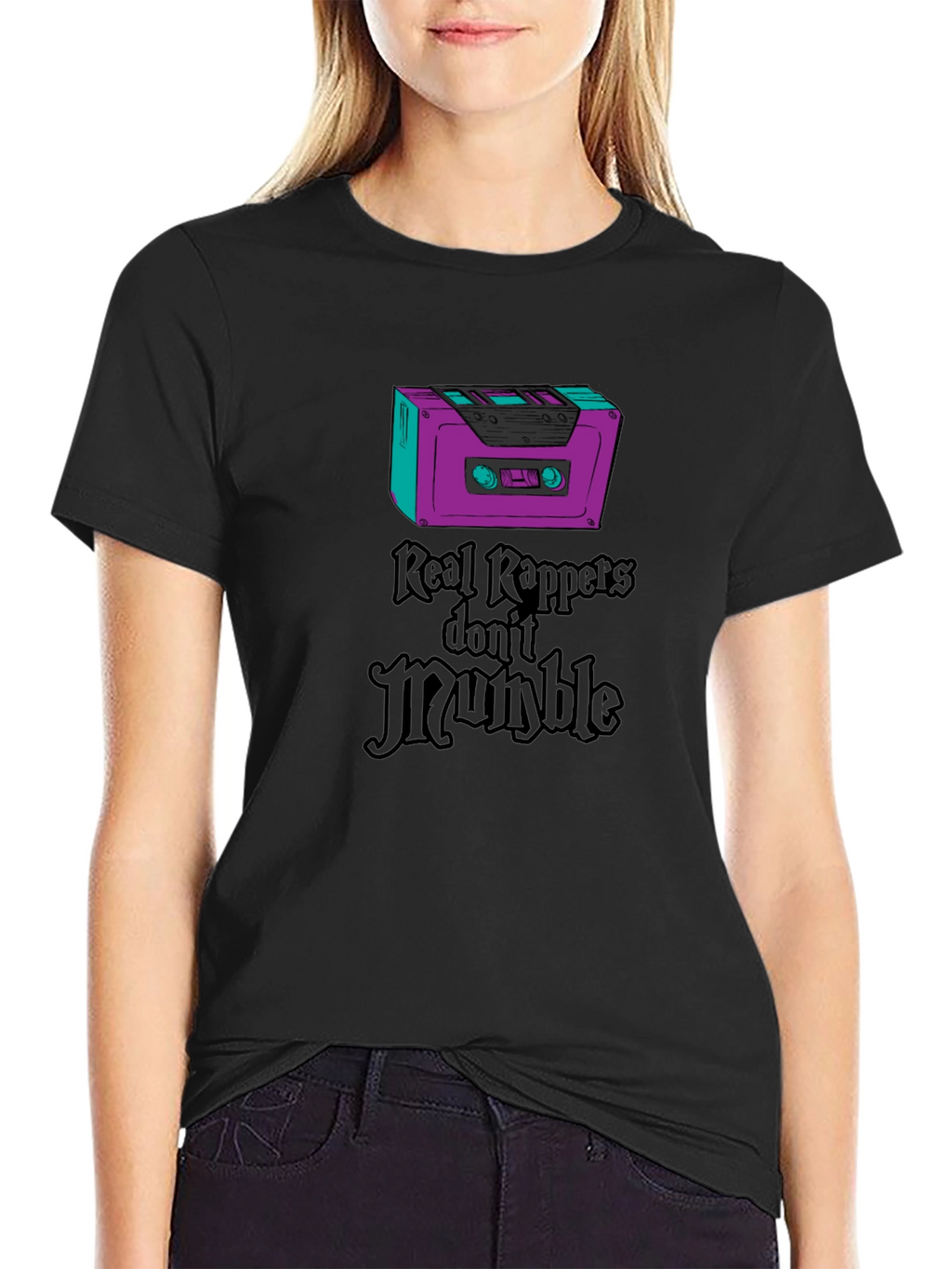 Retro Cassette Tape Real Rappers Graphic Tee