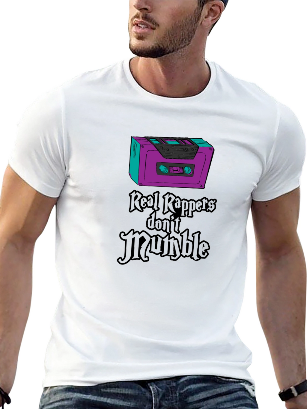 Retro Cassette Tape Real Rappers Graphic Tee