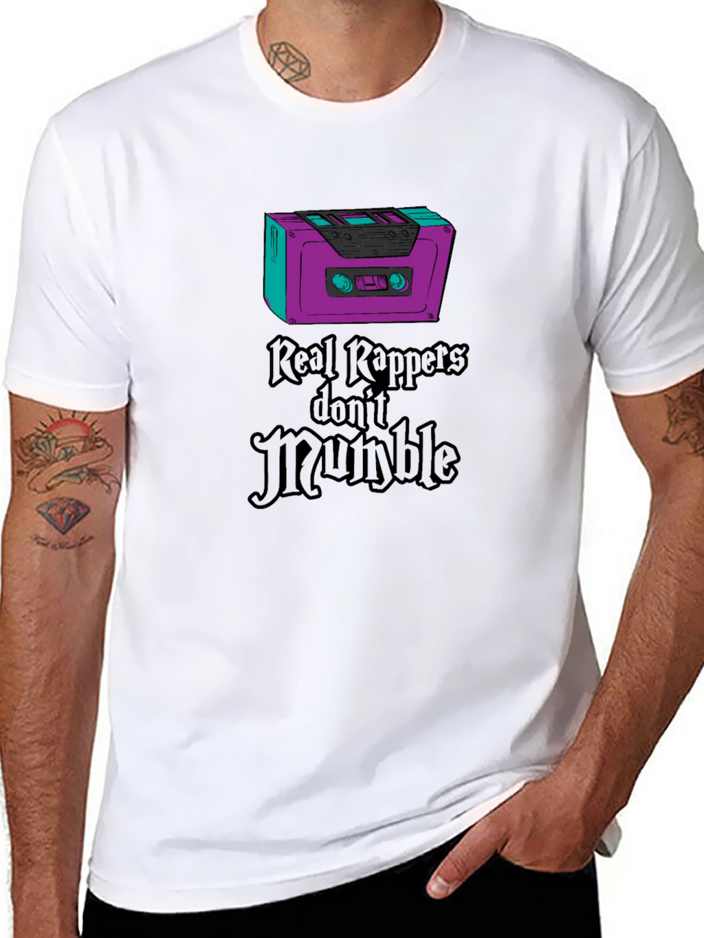 Retro Cassette Tape Real Rappers Graphic Tee