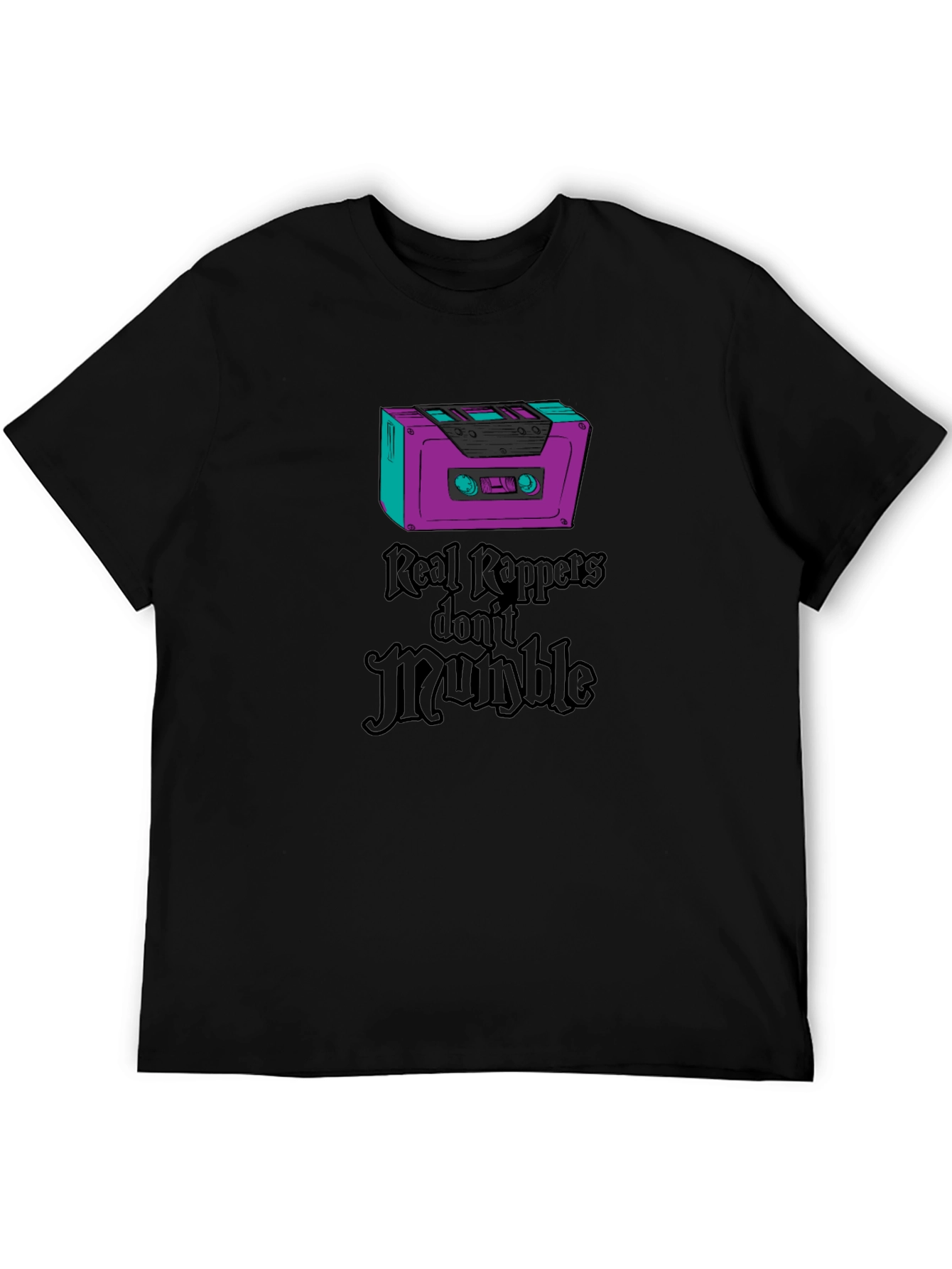 Retro Cassette Tape Real Rappers Graphic Tee