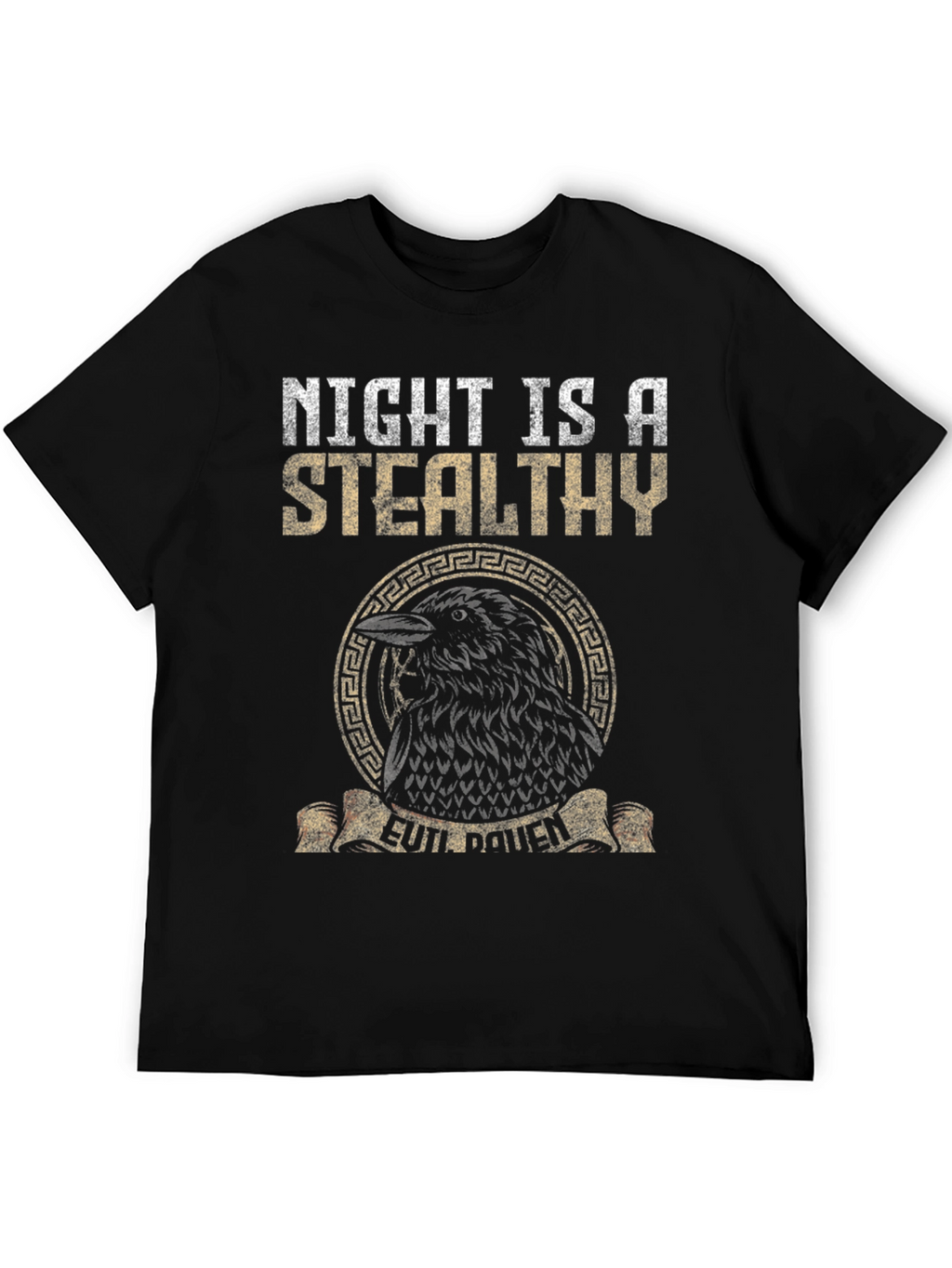 Night Raven Graphic Tee - Stealthy Bird Design