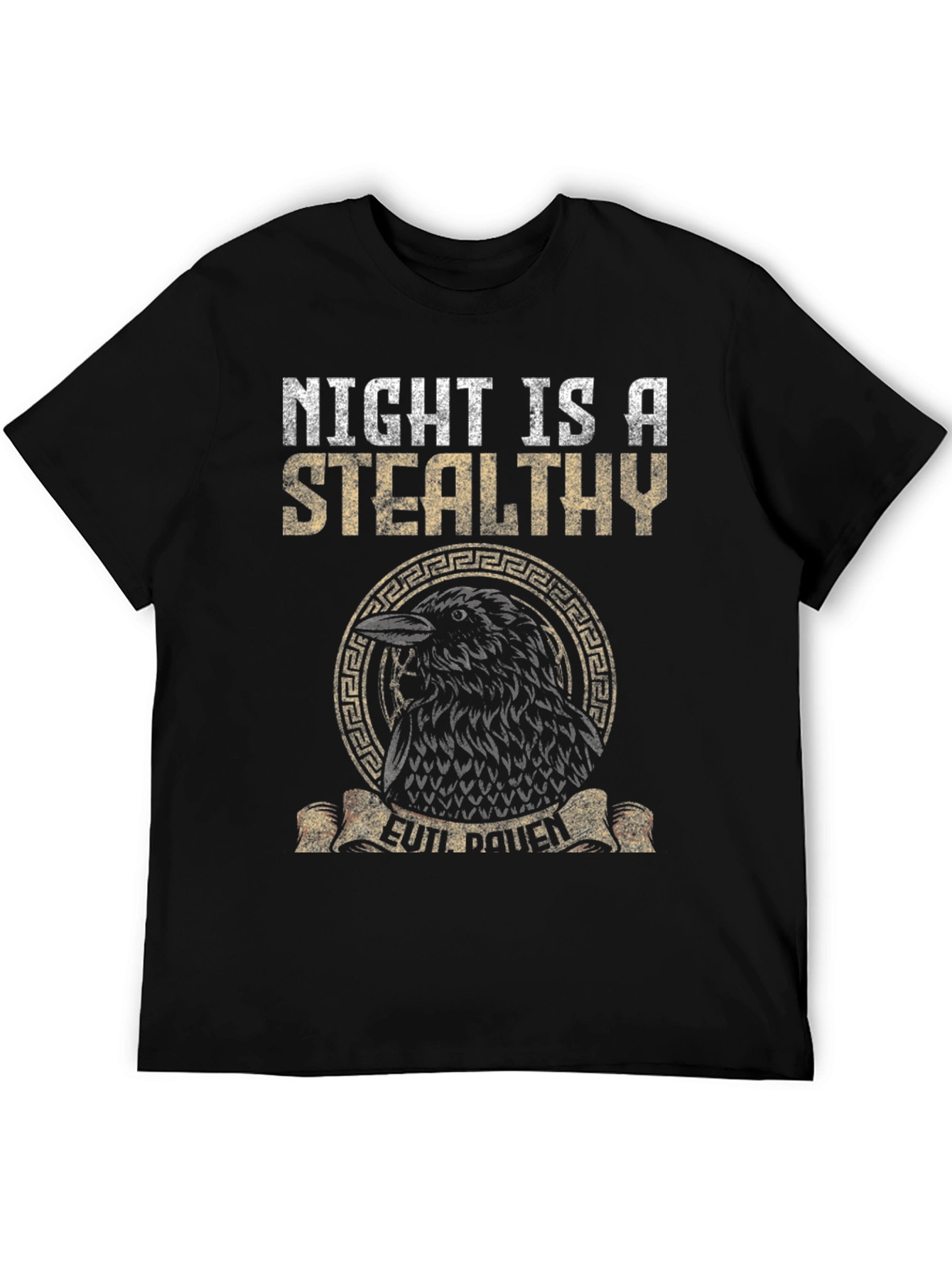 Night Raven Graphic Tee - Stealthy Bird Design