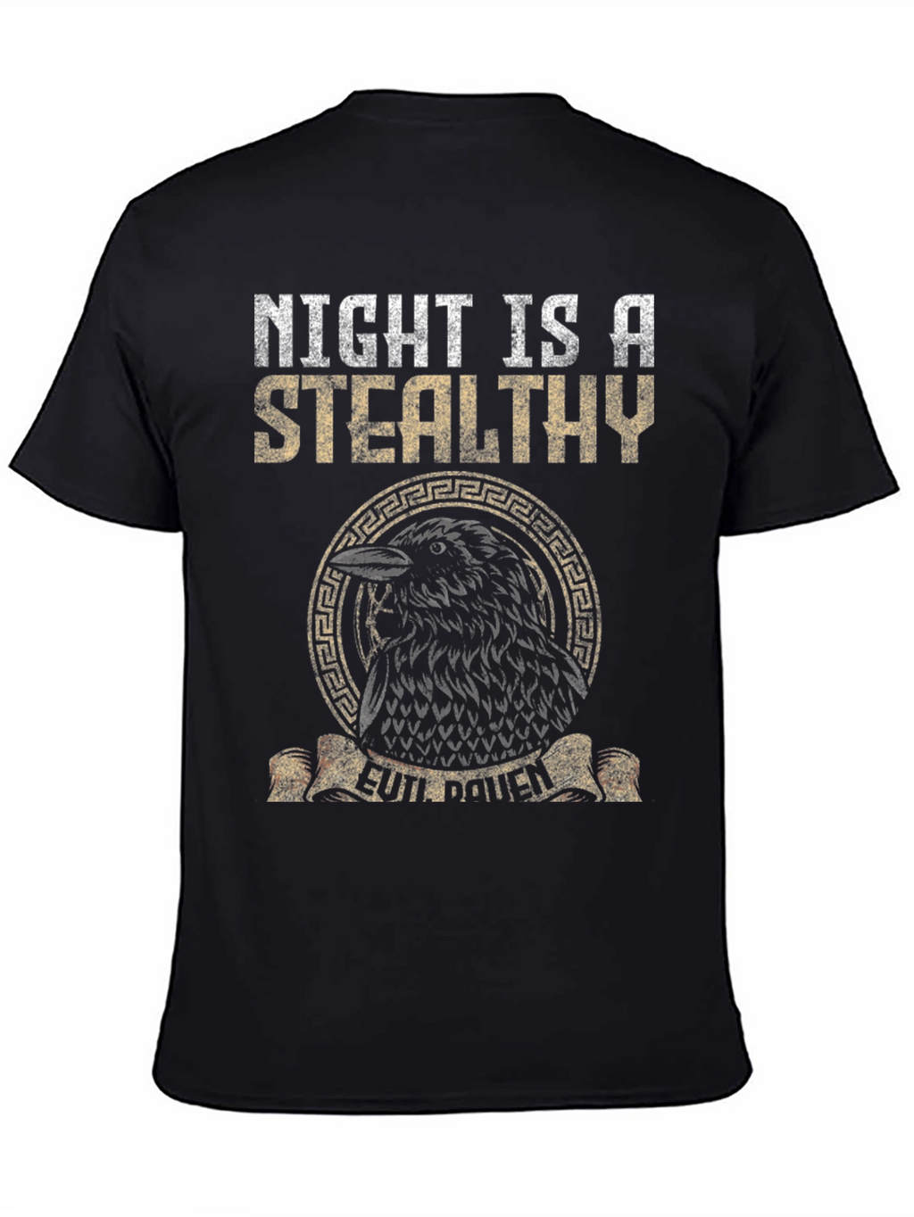Night Raven Graphic Tee - Stealthy Bird Design
