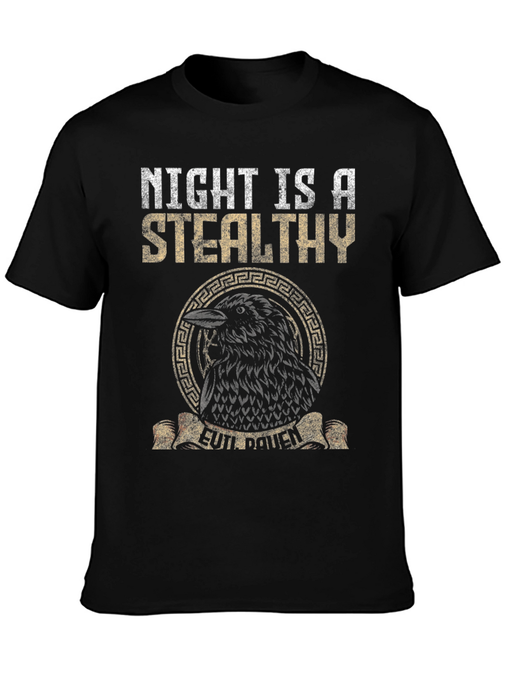 Night Raven Graphic Tee - Stealthy Bird Design