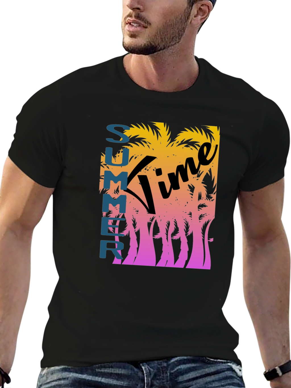 Summer Time Graphic Tee - Black