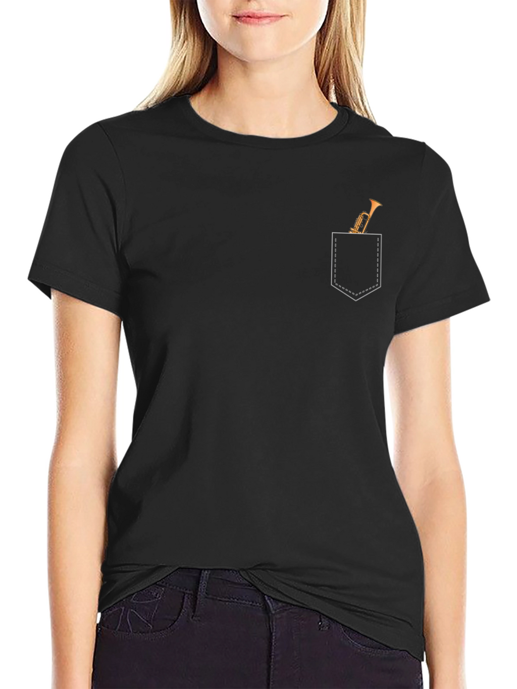 Trumpet Pocket Graphic Tee - Musicians T-Shirt