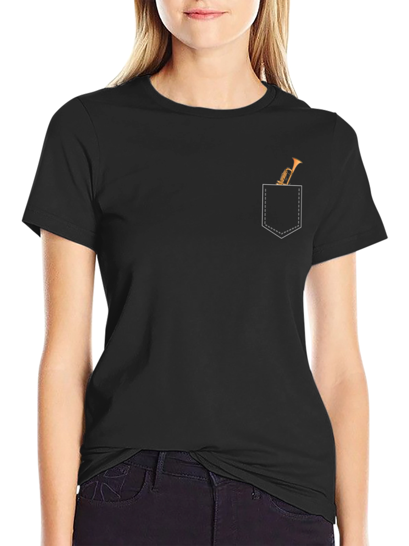 Trumpet Pocket Graphic Tee - Musicians T-Shirt