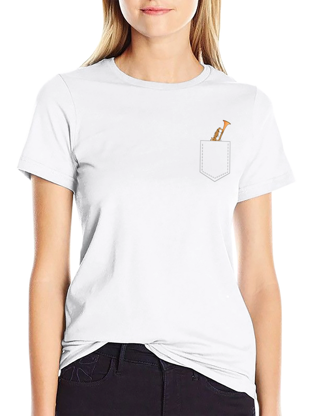 Trumpet Pocket Graphic Tee - Musicians T-Shirt