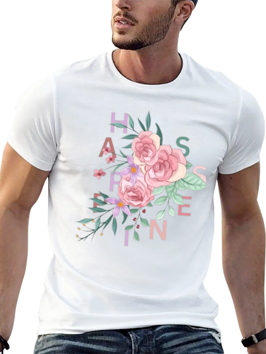 Floral Happiness T-Shirt - Black