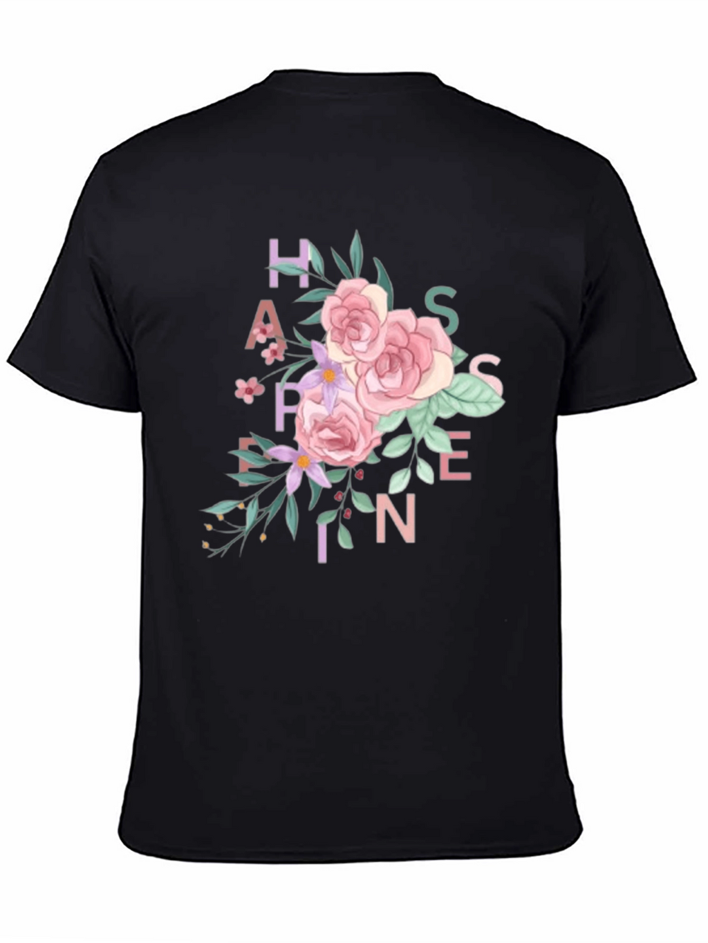 Floral Happiness T-Shirt - Black