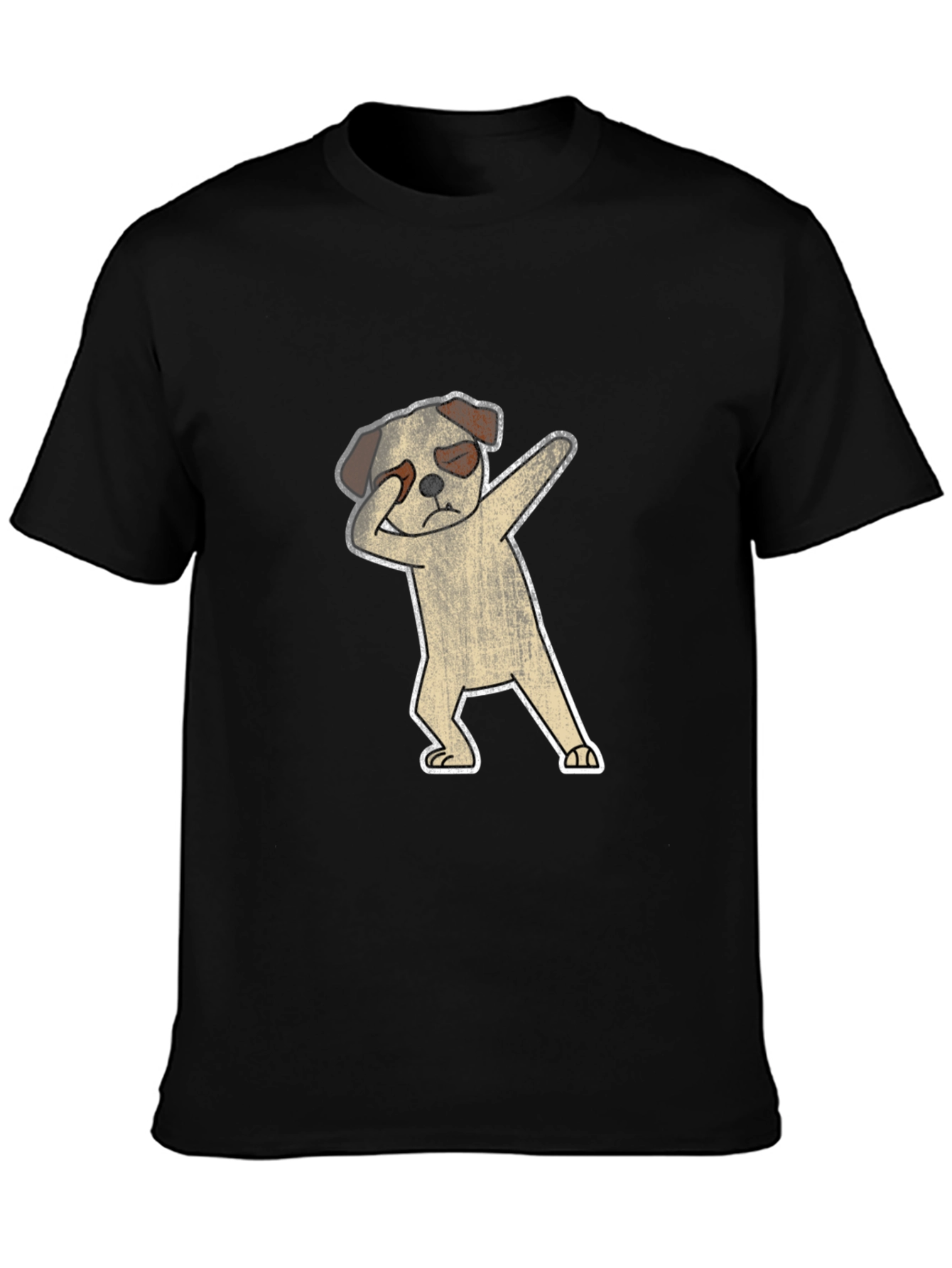 Dabbing Dog Graphic T-Shirt - Black
