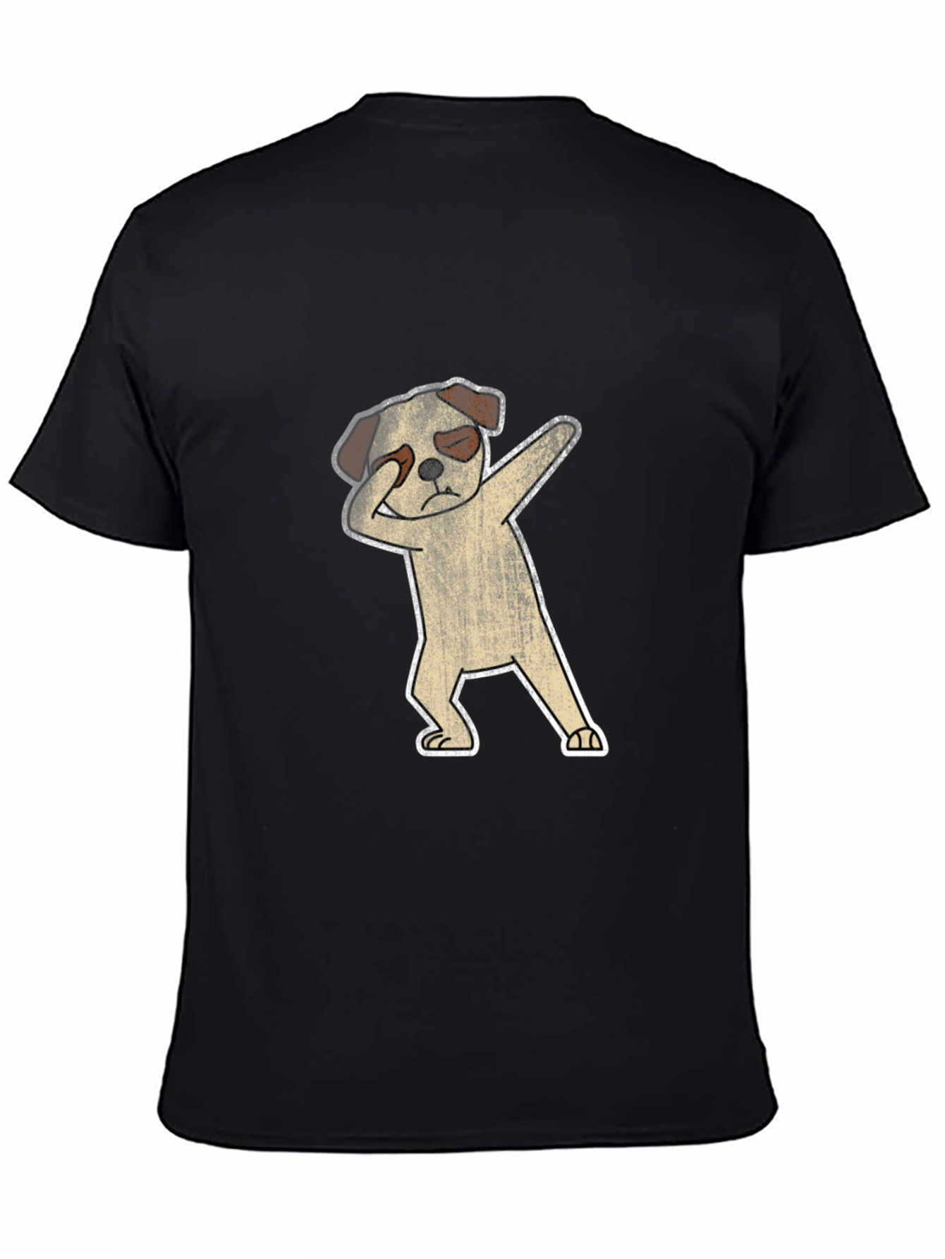 Dabbing Dog Graphic T-Shirt - Black