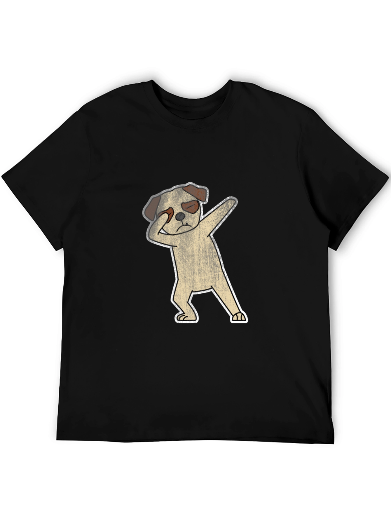 Dabbing Dog Graphic T-Shirt - Black