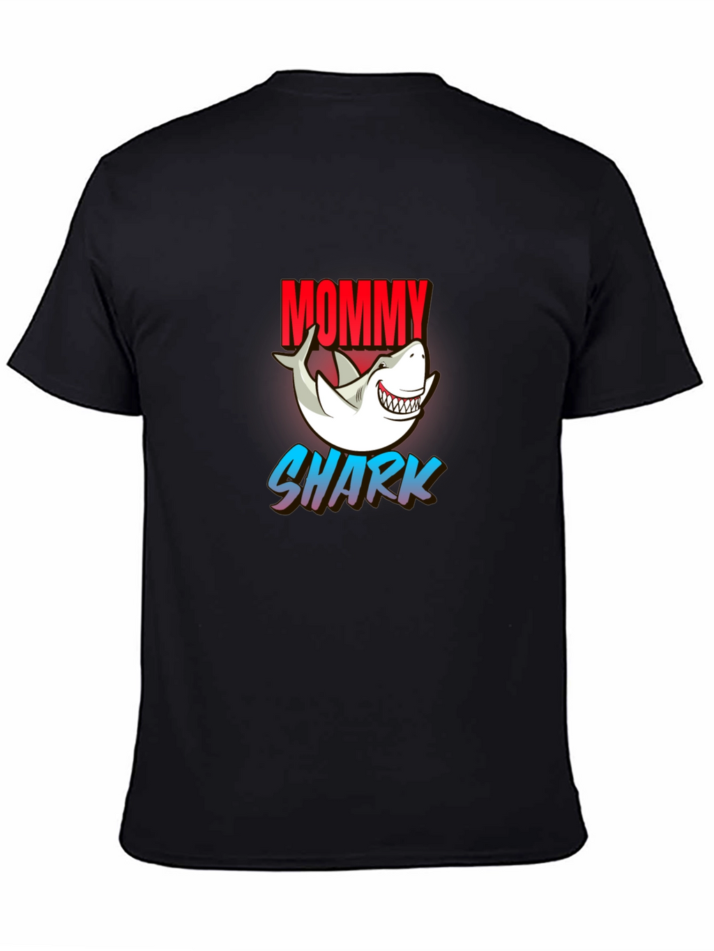 Mommy Shark Graphic Tee - Black Cotton Blend