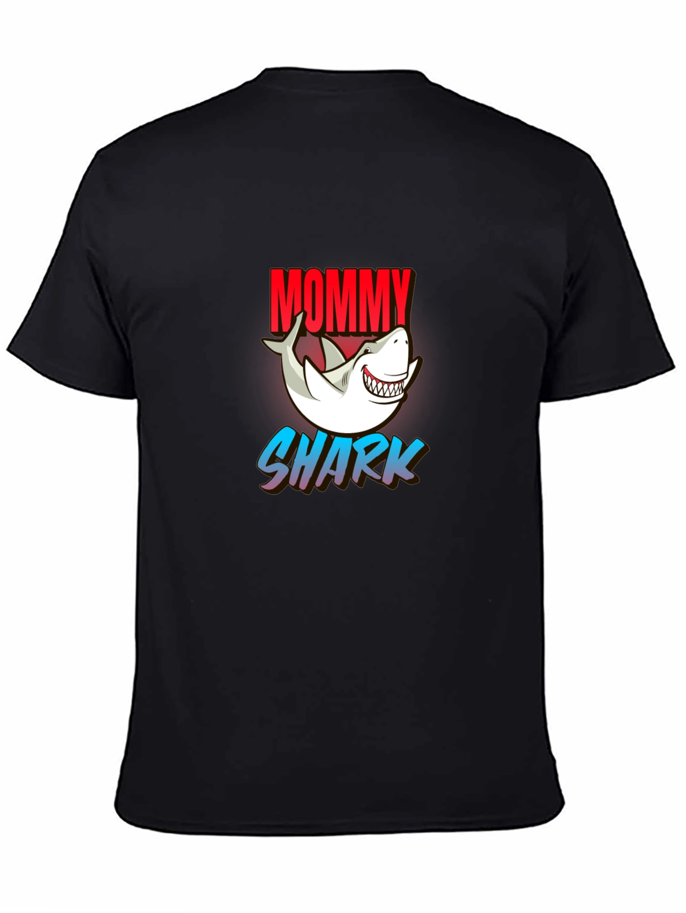Mommy Shark Graphic Tee - Black Cotton Blend