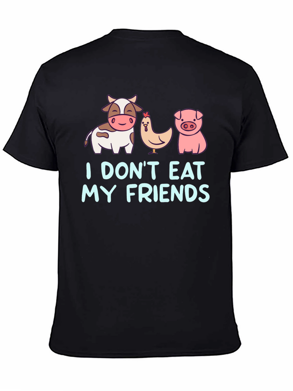 Vegan Dont Eat My Friends Black T-Shirt