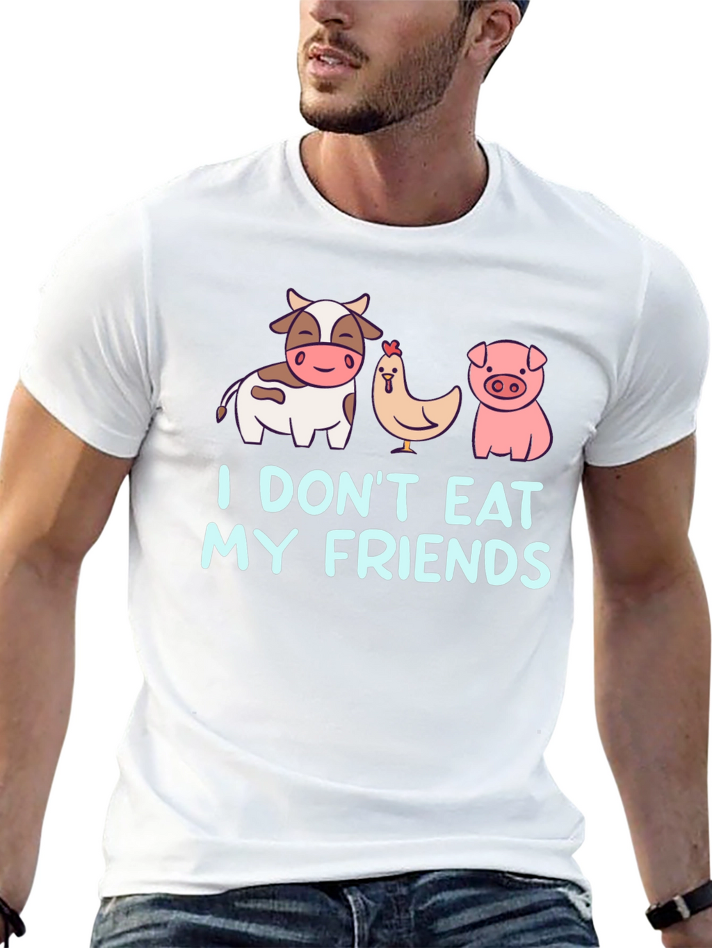 Vegan Dont Eat My Friends Black T-Shirt