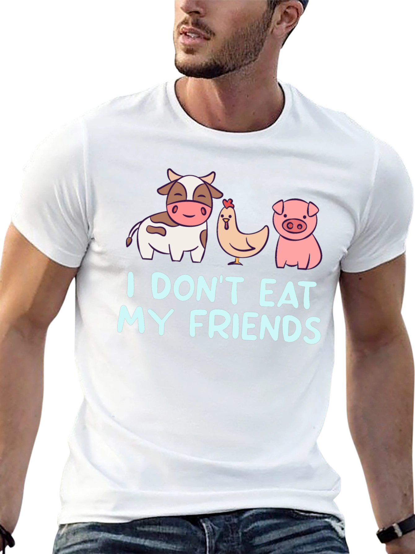 Vegan Dont Eat My Friends Black T-Shirt